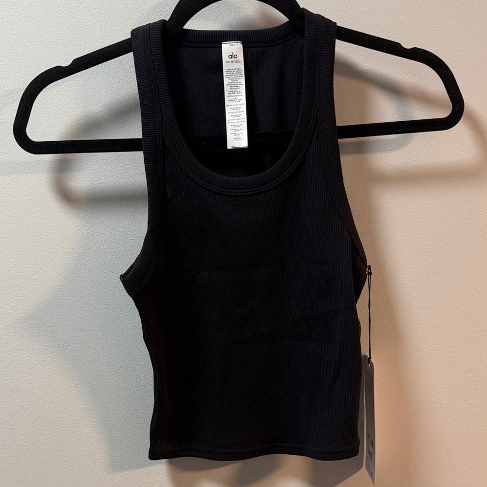 ALO Yoga Black Fitted Tank Top